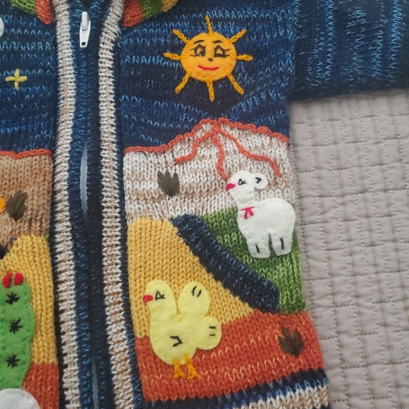 Native Creation Peruvian Wool Kids Cardigan. - Picture 11 of 14